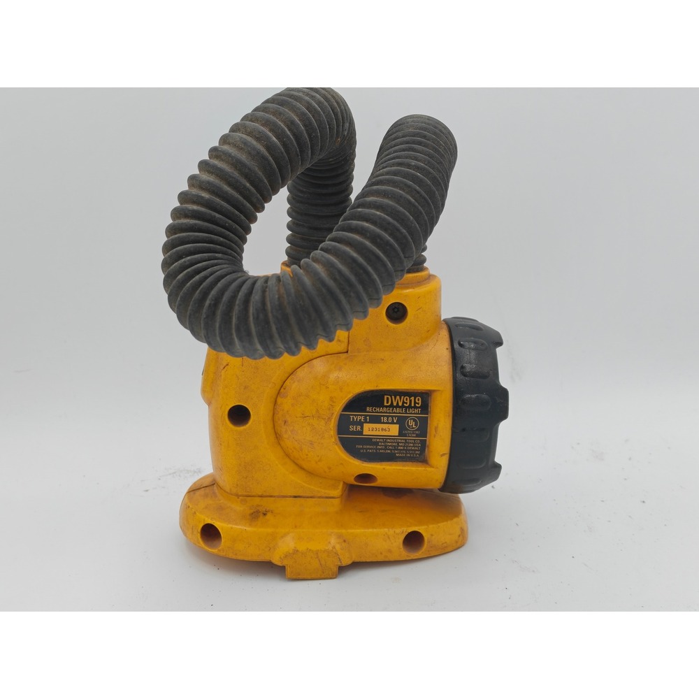 DeWalt DW919 18V Flexible Neck Rechargeable‎ Work Light Flashlight Yellow Type 1
